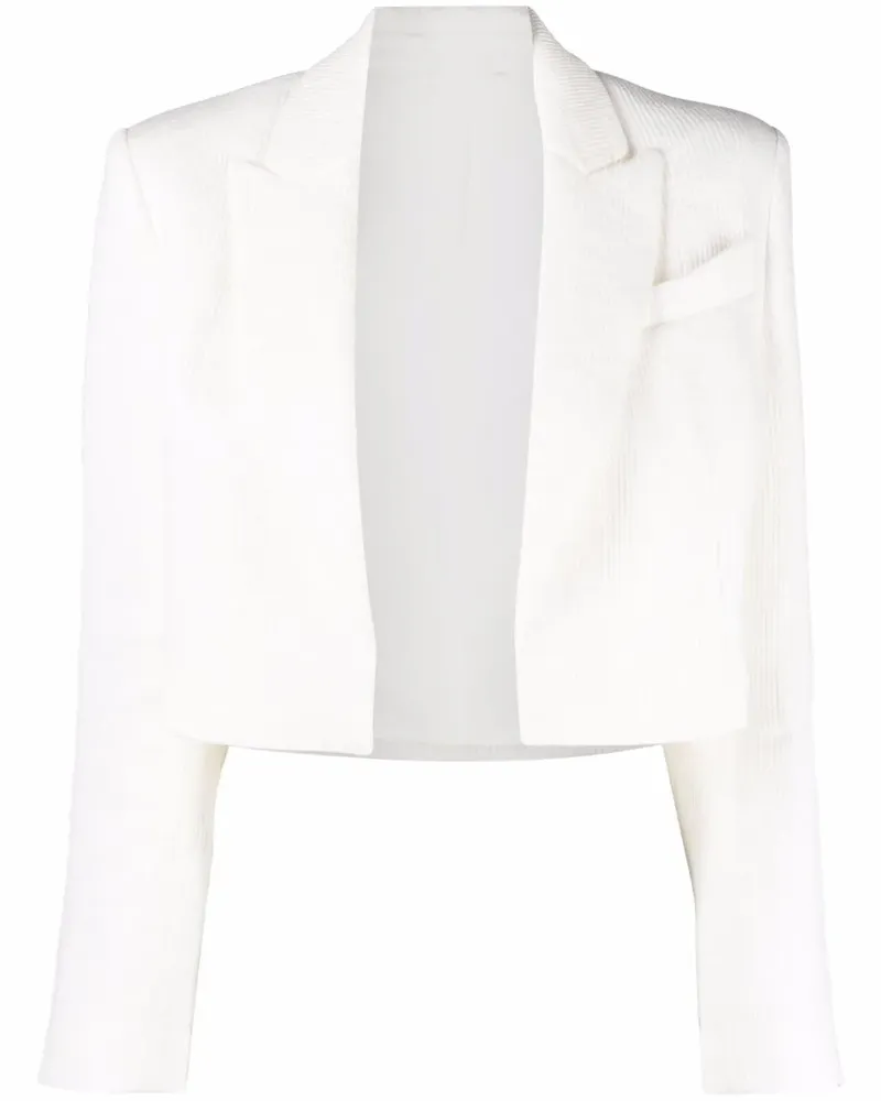 Brunello Cucinelli Gewebtes Cropped-Blazer - Weiß Weiß