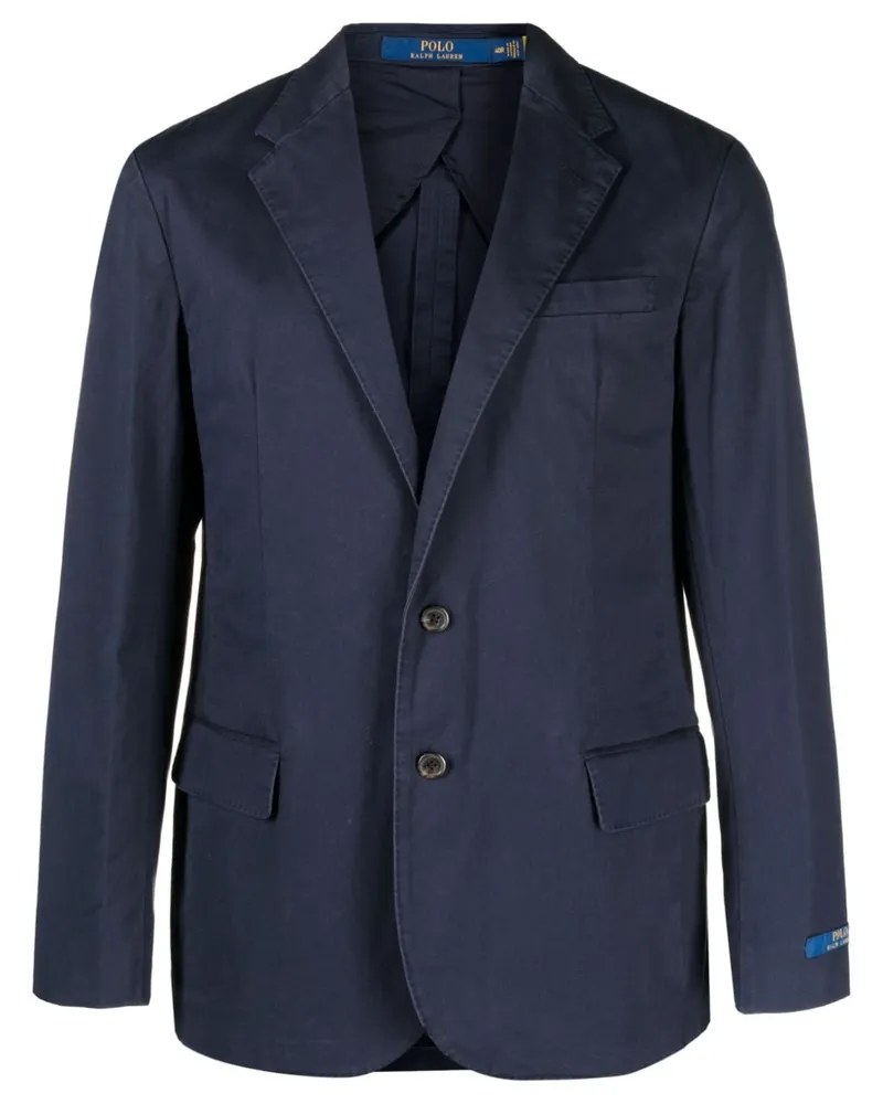 Ralph Lauren Einreihiges Sakko mit Logo-Patch - Blau Blau