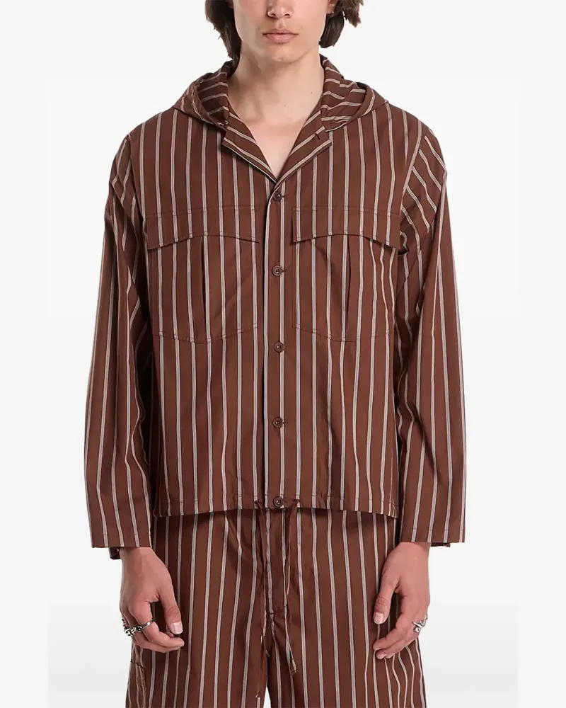 Études Studio Hemdjacke mit Längsstreifen - Braun Braun
