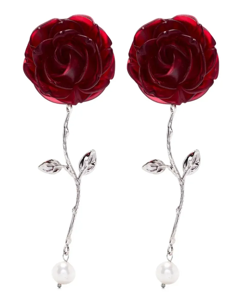 Magda Butrym Ohrringe mit Rosenperlen - Silber Silber