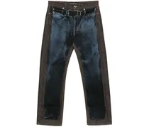 Jeans mit Tromp-l'oeil-Print - Blau