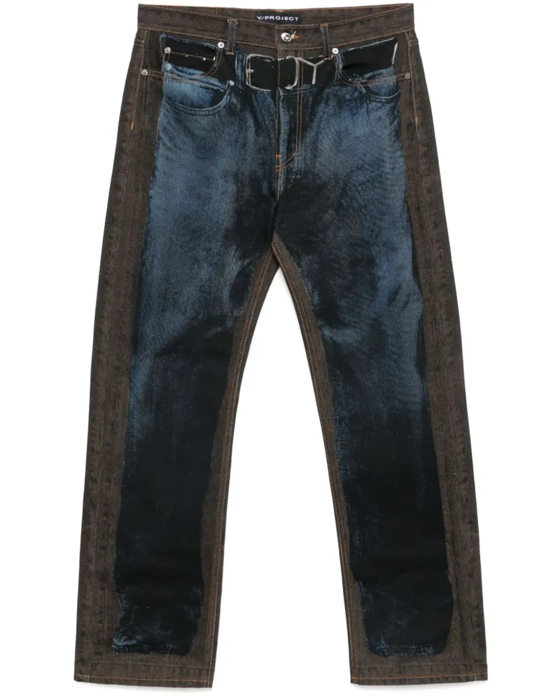 Y/PROJECT Jeans mit Tromp-l'oeil-Print - Blau Blau