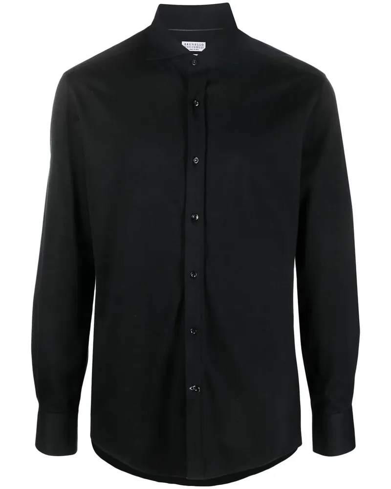 Brunello Cucinelli Langärmeliges Hemd - Schwarz Schwarz