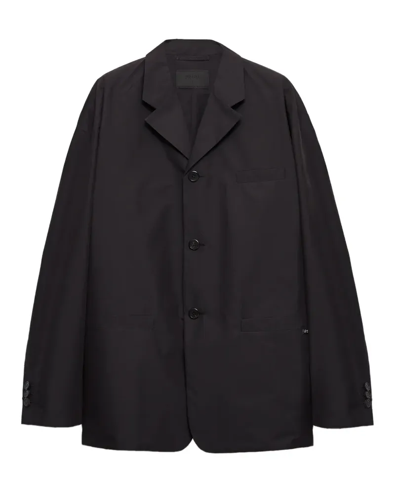 Prada single-breasted technical cotton jacket - Schwarz Schwarz