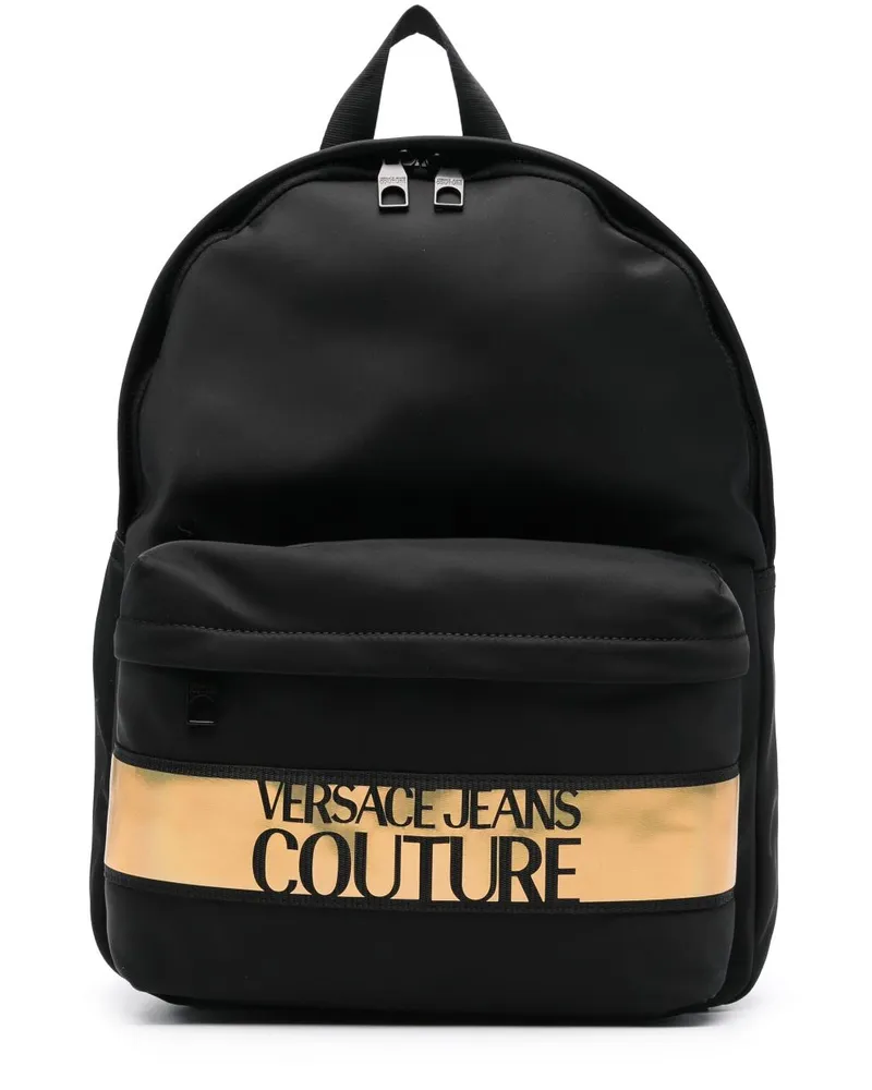 Versace Jeans Rucksack mit Logo-Riemen - Schwarz Schwarz