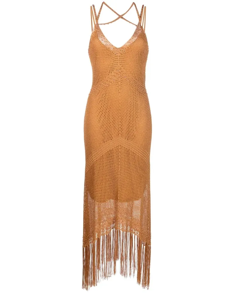 Twin-Set Gestricktes Midikleid - Braun Braun