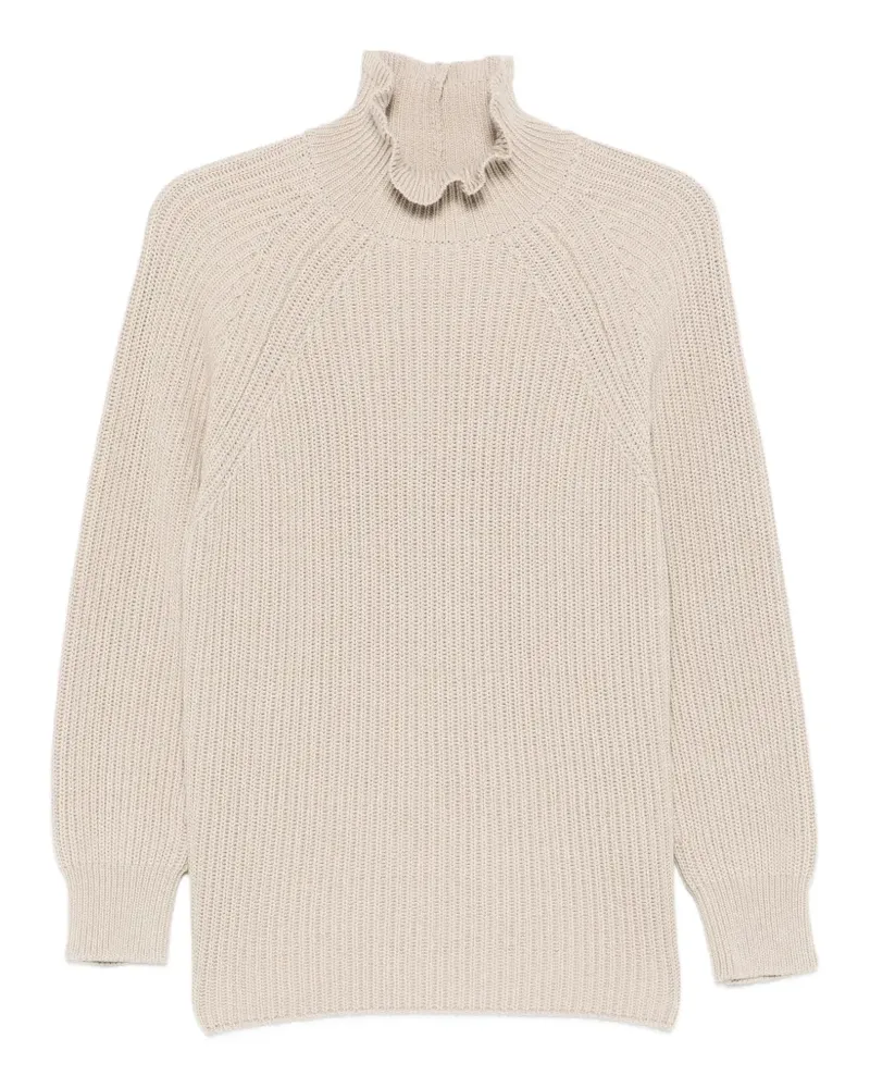 Max Mara ruffled cotton sweater - Nude Nude