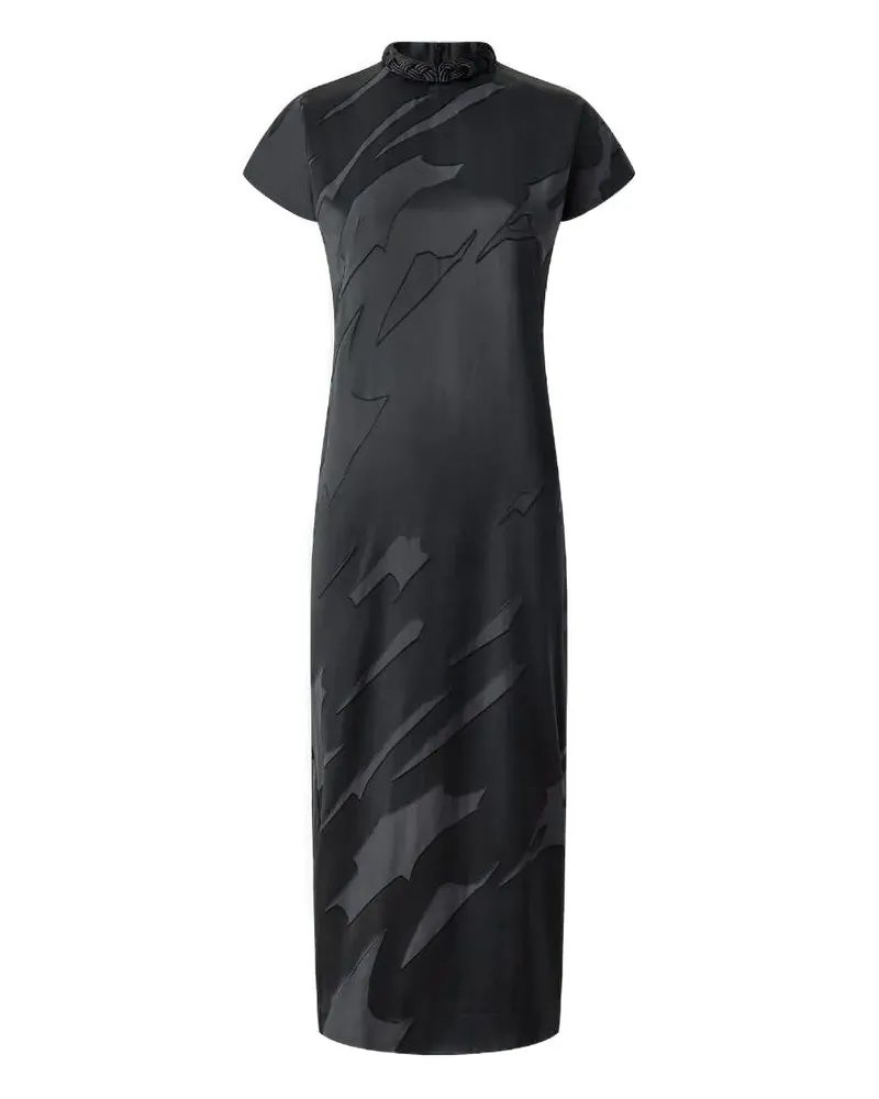 Shanghai Tang Jacquard-Kleid mit geflochtenem Ausschnitt - Blau Blau
