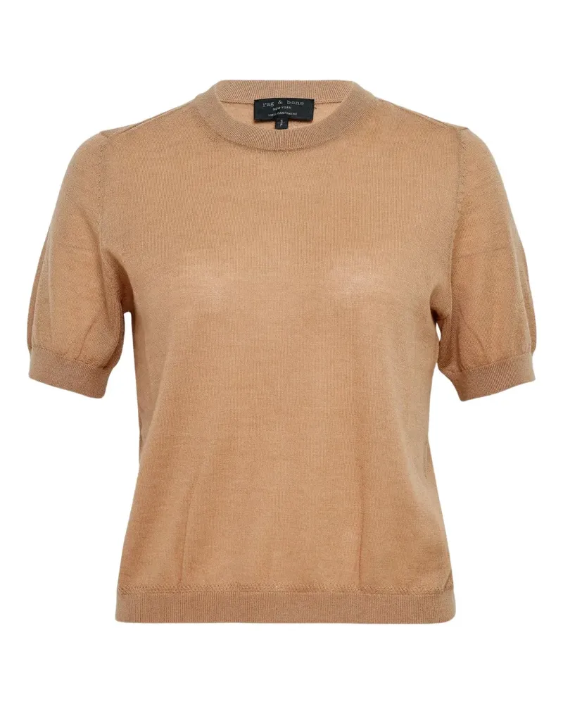 Rag & Bone Adeline puff-sleeve T-shirt - Nude Nude