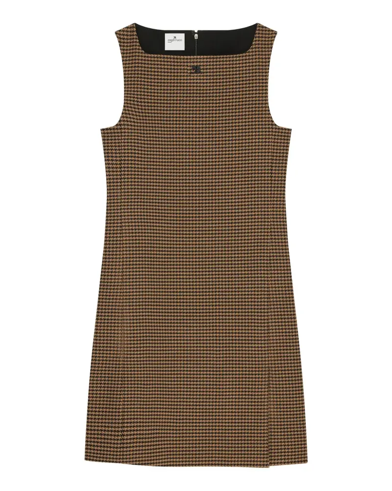 Courrèges Minikleid mit Hahnentrittmuster - Braun Braun