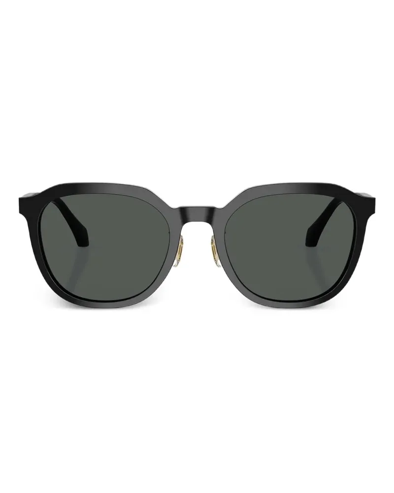 Versace Sonnenbrille mit rundem Gestell - Schwarz Schwarz