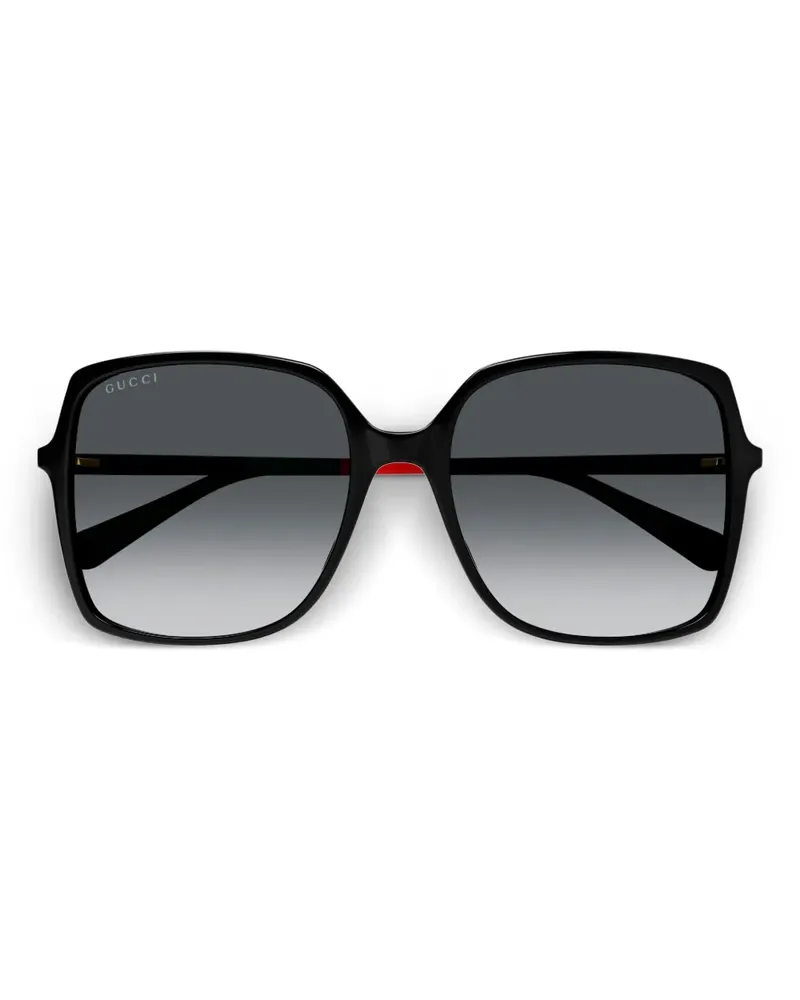 Gucci Sonnenbrille mit eckigem Gestell - Schwarz Schwarz