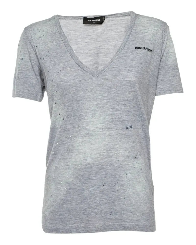 Dsquared2 T-Shirt im Distressed-Look - Grau Grau