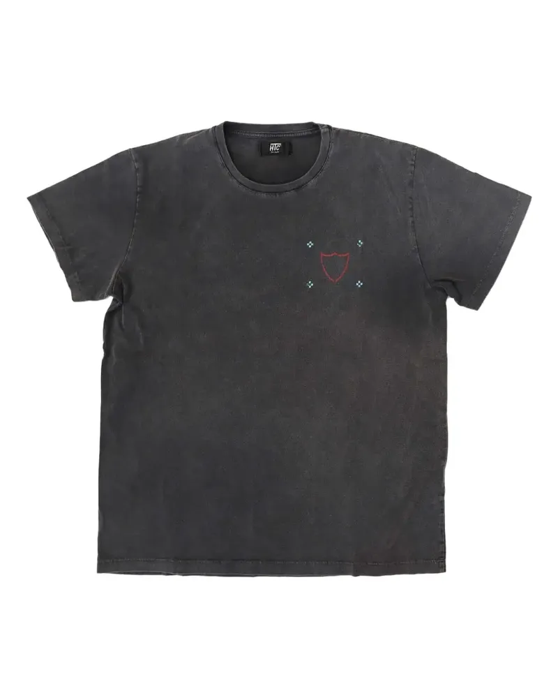 HTC Hollywood Trading Company T-Shirt im Distressed-Look - Braun Braun