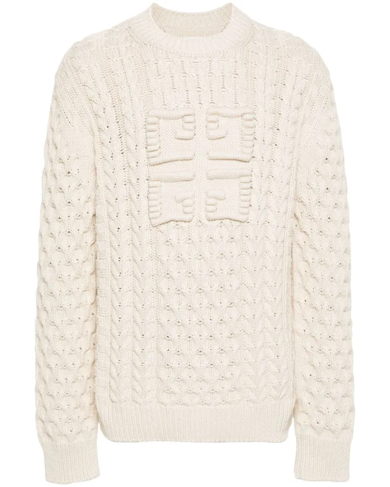 Givenchy 4G Pullover mit Zopfmuster - Nude Nude