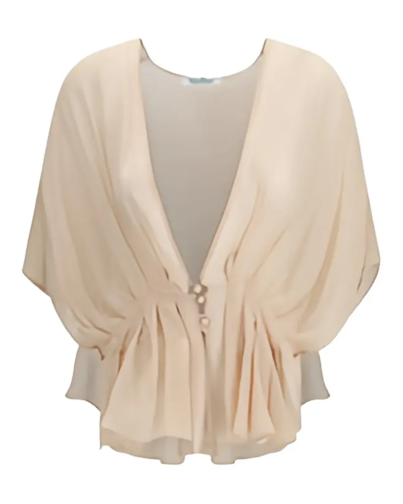 Max Mara buttoned pleated blouse - Nude Nude