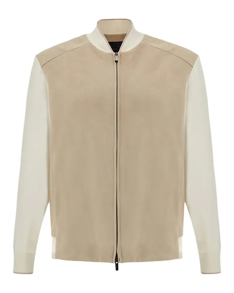 Paul & Shark Aqualee Bomberjacke mit Ledereinsätzen - Nude Nude