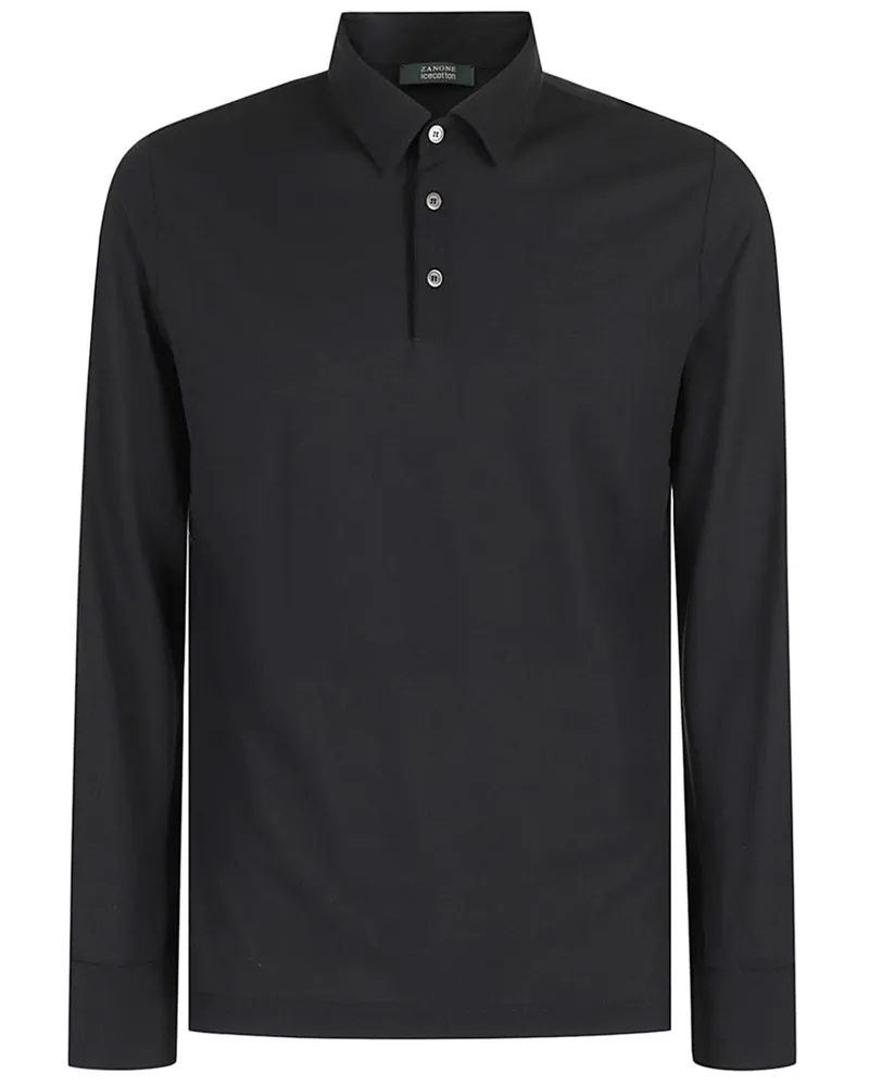 Zanone Ice Poloshirt aus Baumwolle - Schwarz Schwarz