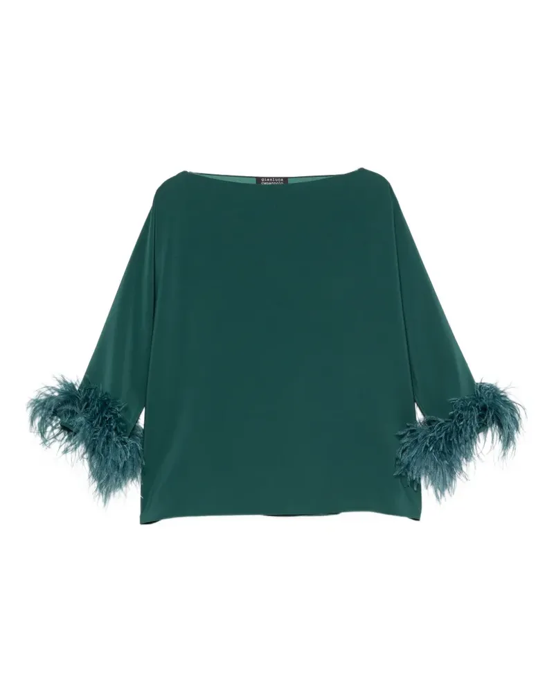Gianluca Capannolo Laura feather-trim top - Grün Grün