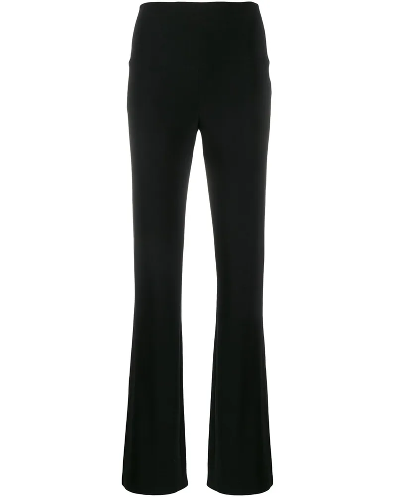 Norma Kamali Hoch sitzende Hose mit geradem Bein - Schwarz Schwarz