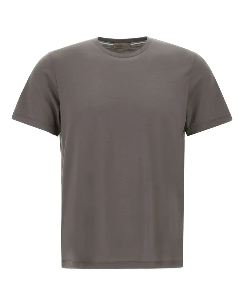 Herno T-Shirt mit geripptem Kragen - Grau Grau