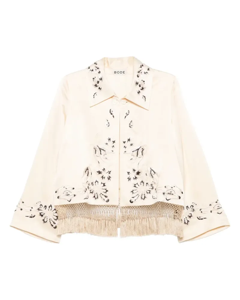 BODE Fransenjacke mit Blumendetail - Nude Nude
