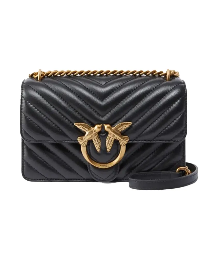 Pinko Love Bag One chevron-quilted shoulder bag - Schwarz Schwarz