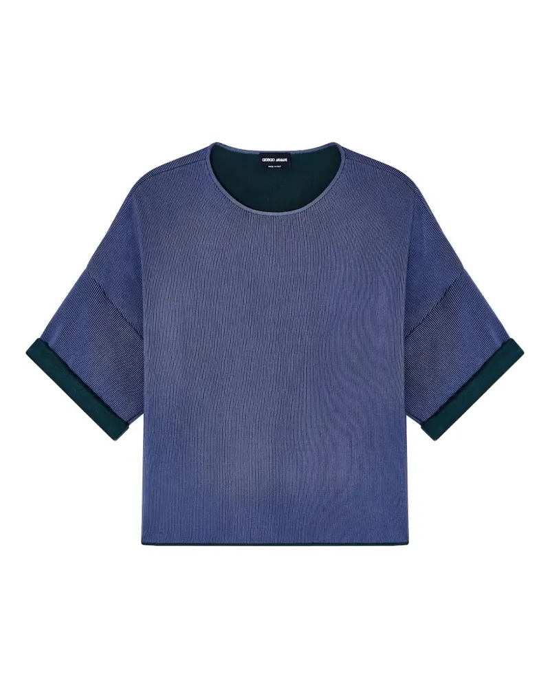 Giorgio Armani T-Shirt mit rundem Ausschnitt - Blau Blau