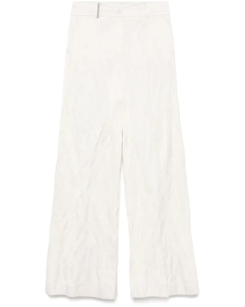 Peserico Hose aus Satin mit Knitteroptik - Nude Nude