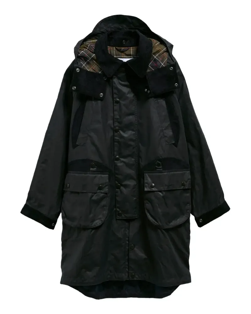 Barbour waxed-cotton hooded jacket - Grün Grün