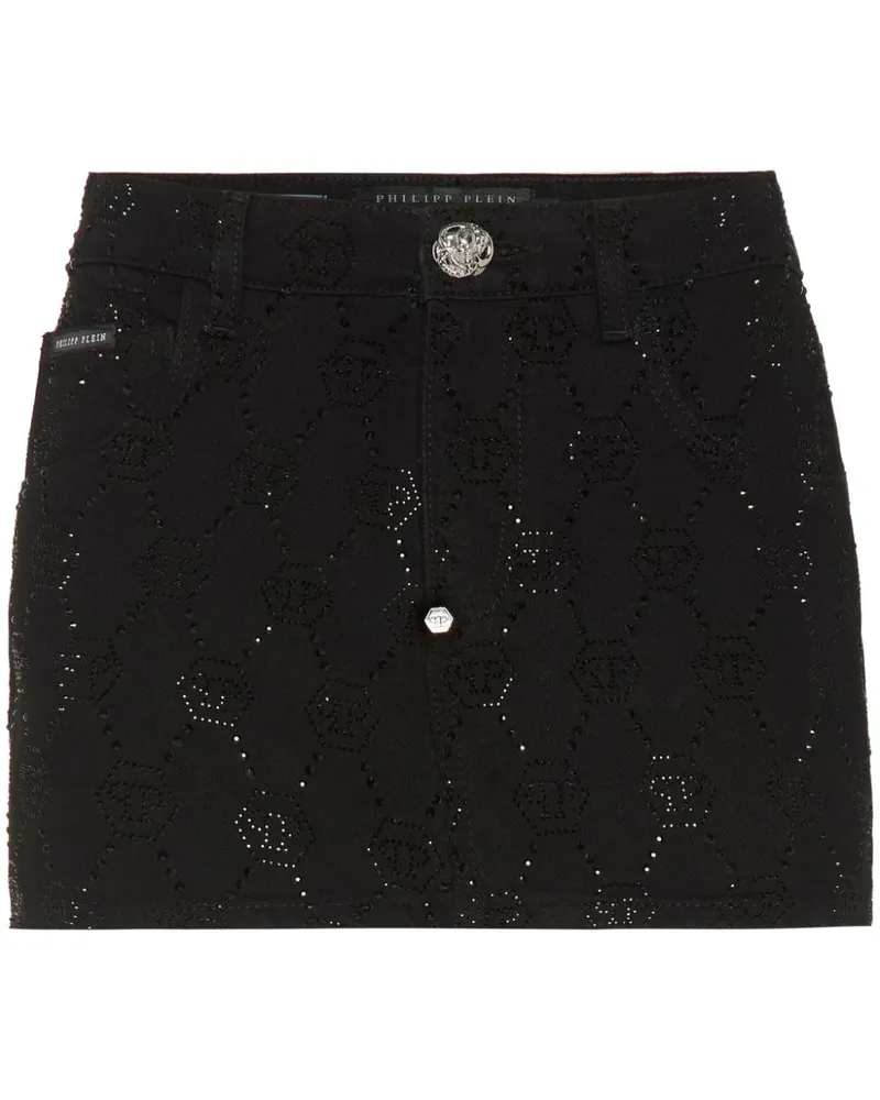 Philipp Plein Jeans-Minirock mit Monogramm - Schwarz Schwarz