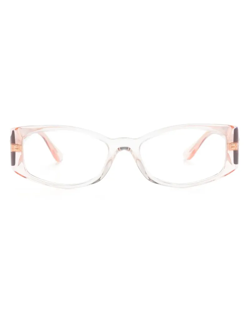 Versace Eckige Brille mit Medusa-Motiv - Nude Nude