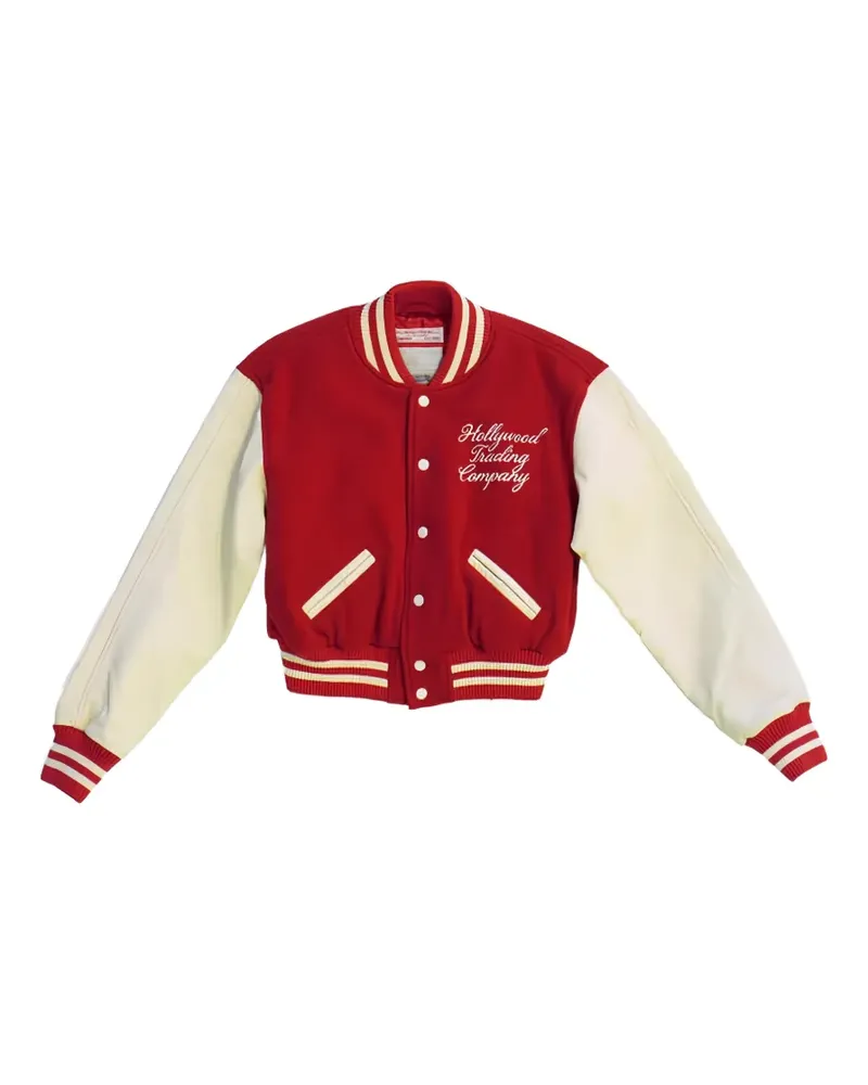HTC Hollywood Trading Company College Collegejacke mit Logo-Stickerei - Rot Rot