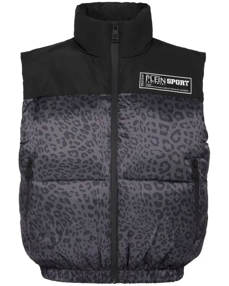Philipp Plein Weste mit Leoparden-Print - Schwarz Schwarz