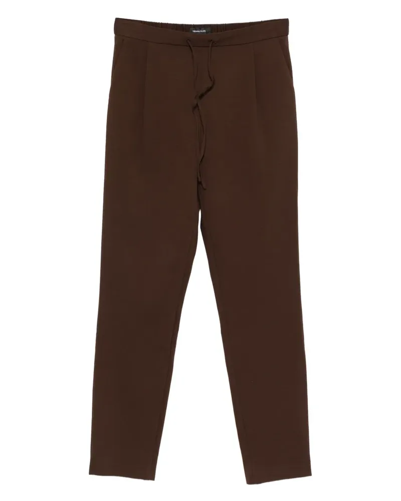 Fabiana Filippi Gerade Bundfaltenhose mit Kordelzug - Braun Braun