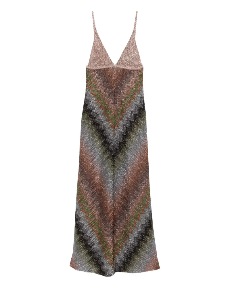 Missoni V-neck chevron maxi dress - Braun Braun