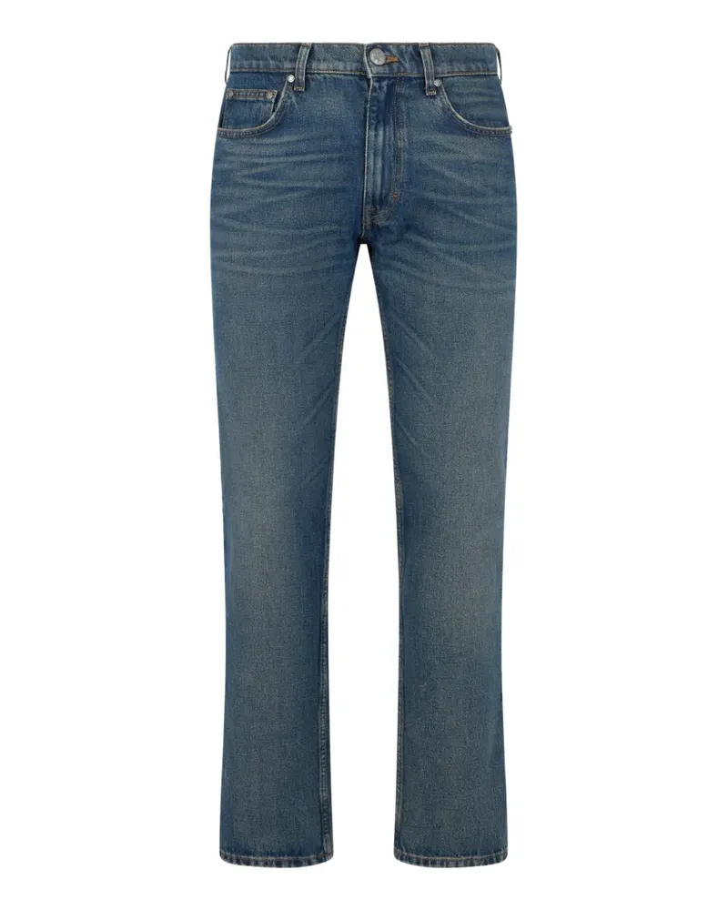 Roberto Cavalli logo-embroidered straight-leg jeans - Blau Blau