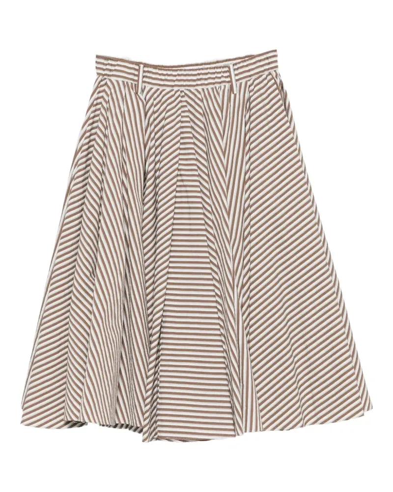 Brunello Cucinelli striped pleated midi skirt - Weiß Weiß