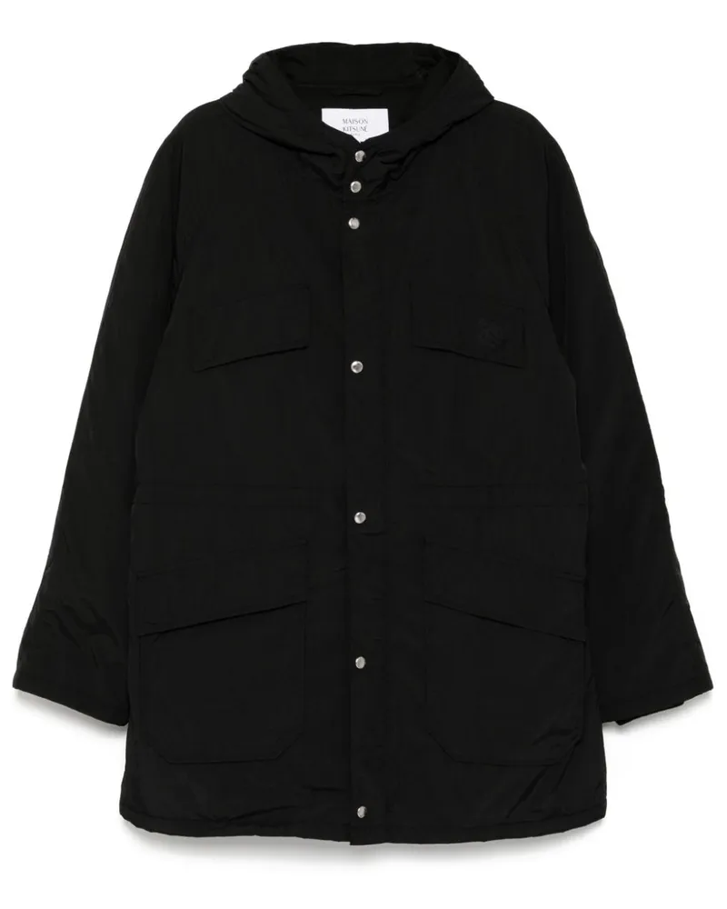 Kitsuné Parka mit Kapuze - Schwarz Schwarz