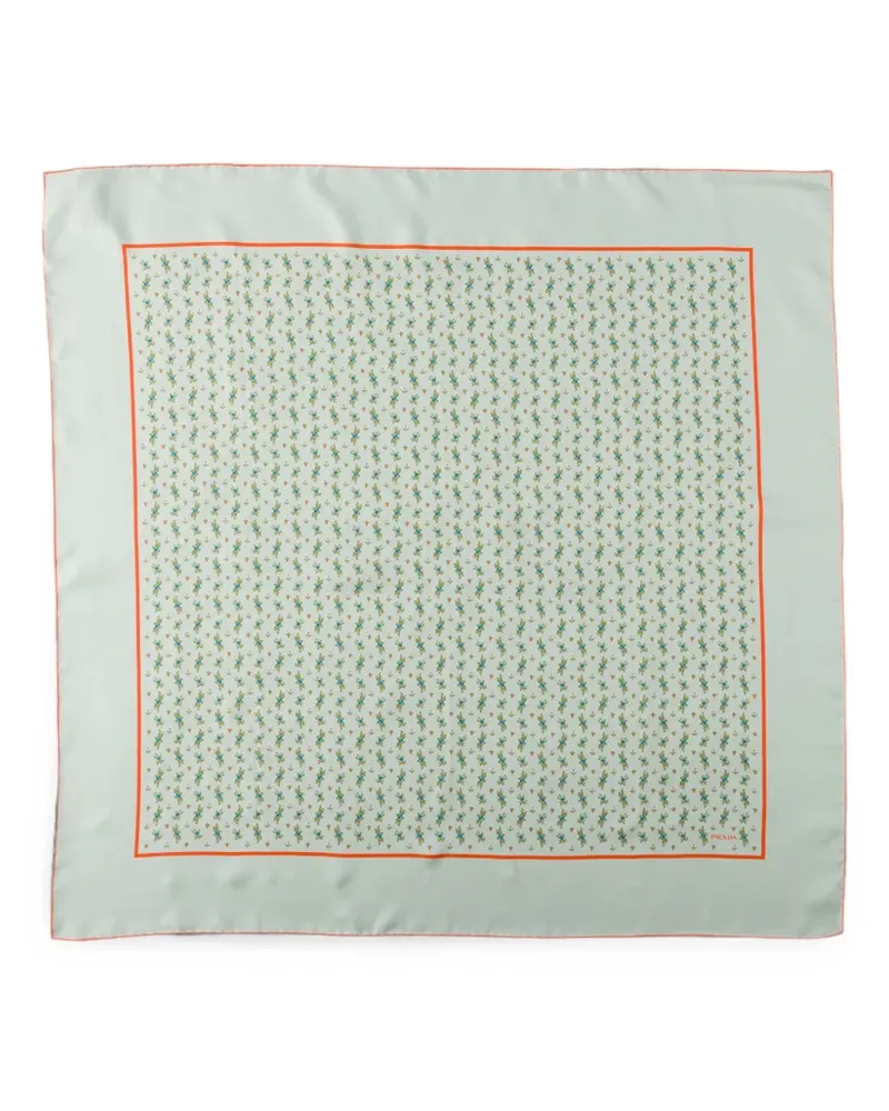 Prada printed twill scarf 90 - Grün Grün