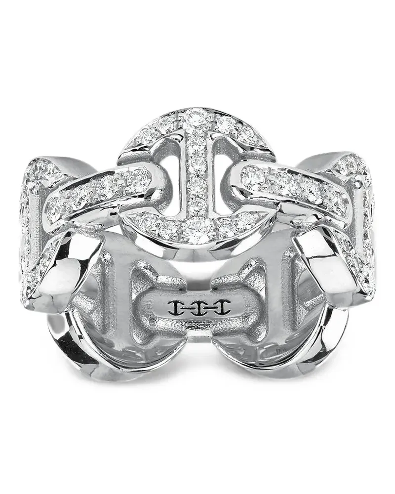 HOORSENBUHS Tri-Link diamond ring - Silber Silber