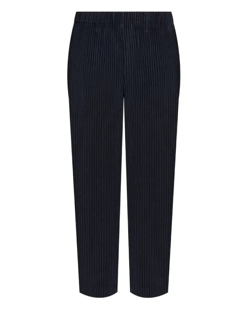 Issey Miyake Straight-Leg-Hose mit Falten - Blau Blau