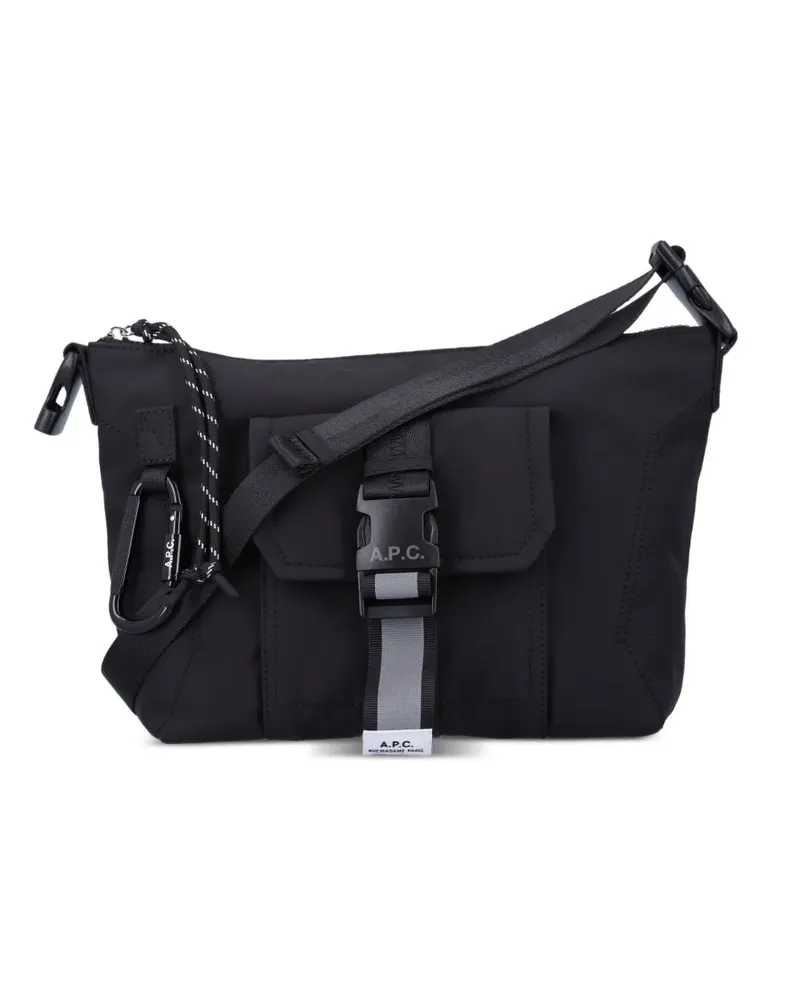 A.P.C. Schultertasche mit Schnallenverschluss - Schwarz Schwarz