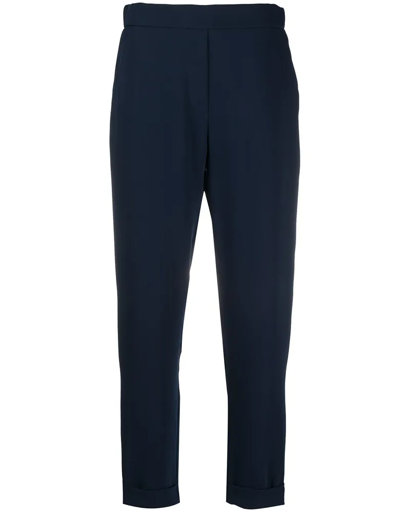 P.A.R.O.S.H. P.A.R.O H. Schmale Cropped-Hose - Blau Blau