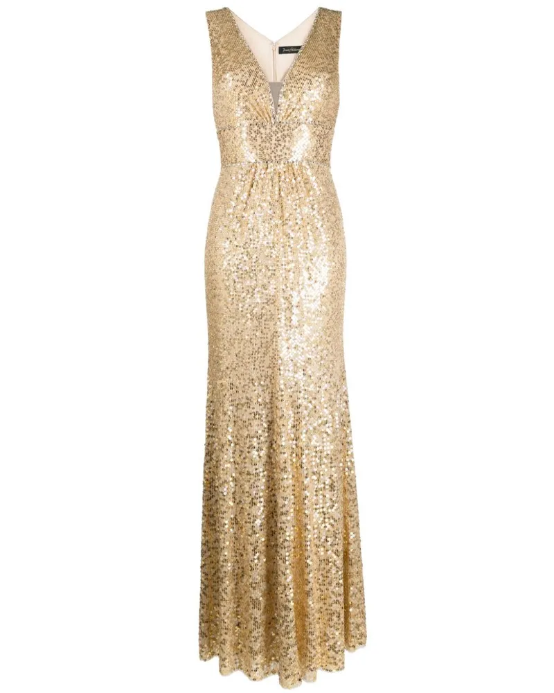 Jenny Packham Maxikleid mit Pailletten Gold