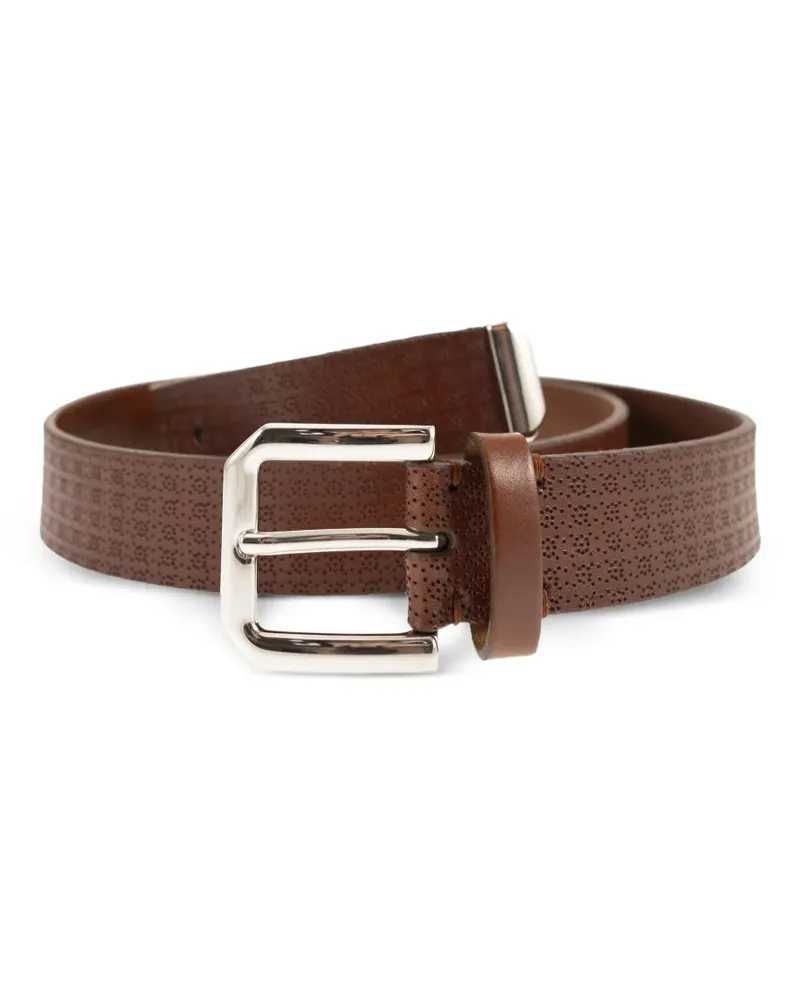 Brunello Cucinelli Gürtel mit Mikro-Lochmuster - Braun Braun