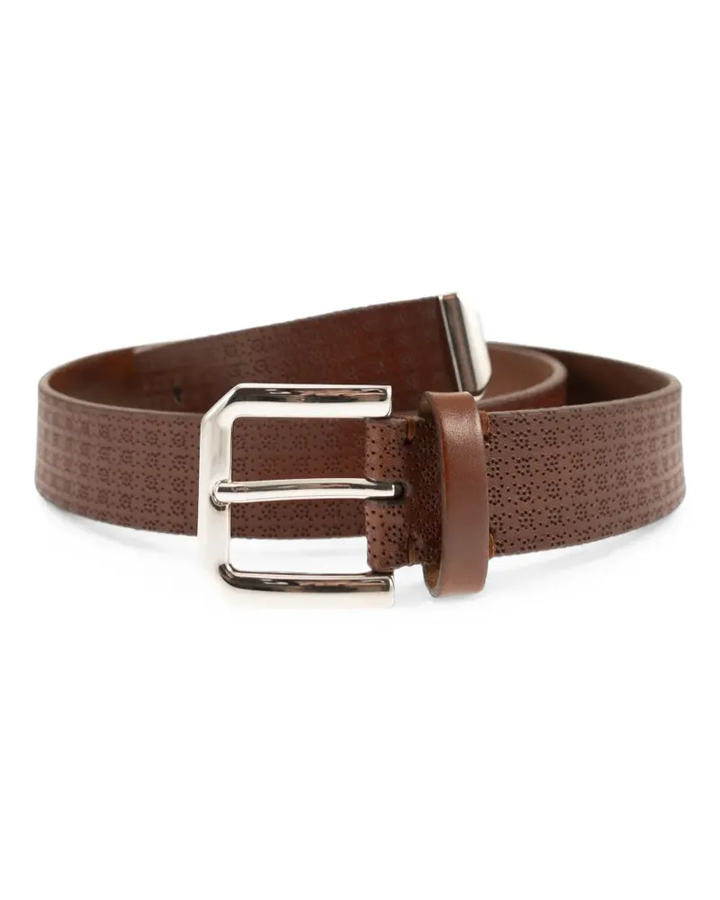 Brunello Cucinelli micro-perforated leather belt - Braun Braun