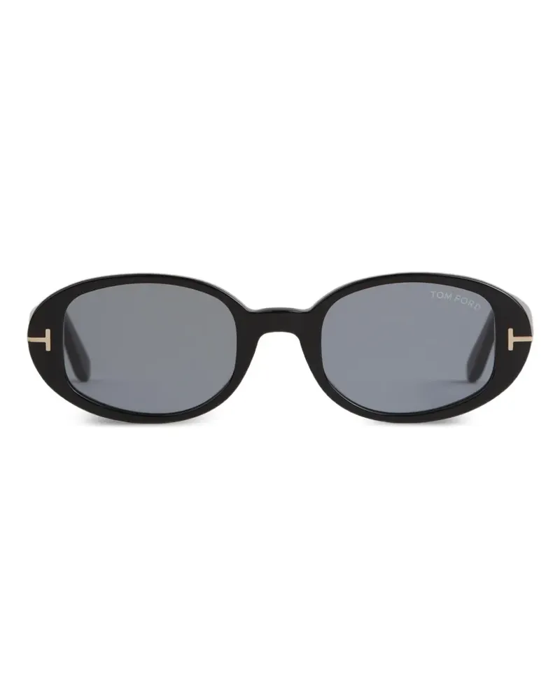 Tom Ford Iggy logo-plaque round-frame sunglasses - Schwarz Schwarz