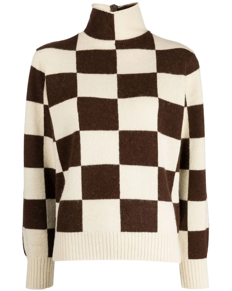 Undercover Intarsien-Pullover mit Stehkragen - Nude Nude
