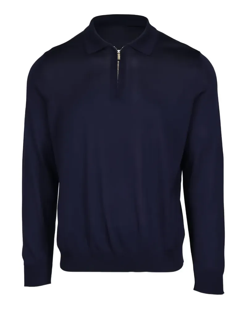 Colombo quarter zip-up polo shirt - Blau Blau